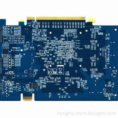 Multilayer PCB Board with Blue Solder Mask, Gold Finger, HASL